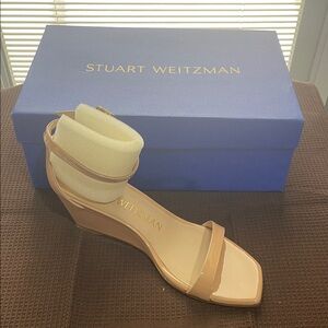 Stuart Weitzman Nude Wedge Sandals